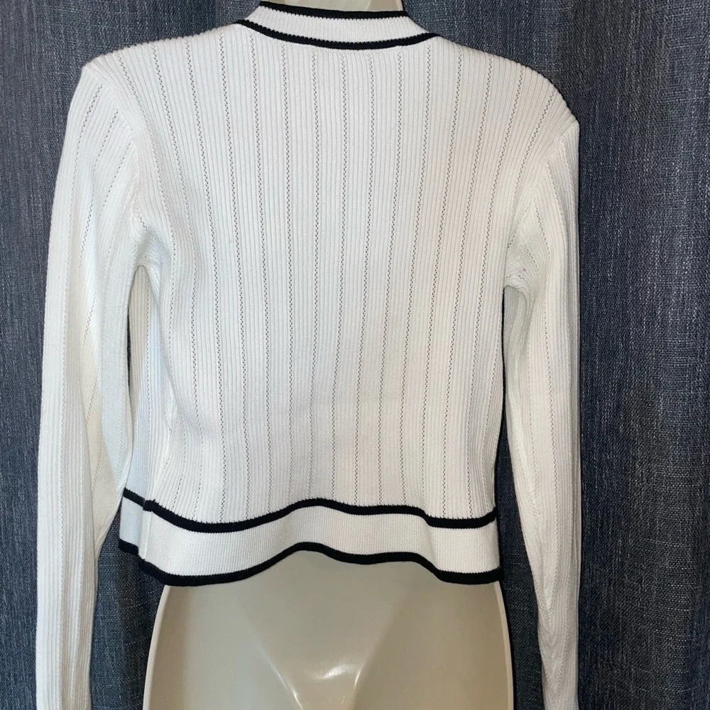 SHEIN Black and White Knit Cardigan - Picture 3 of 4